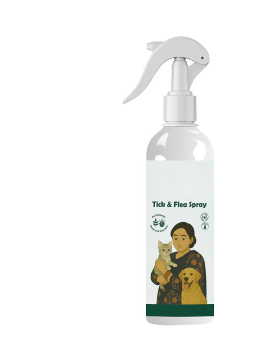 Tick & Flea Spray with Neem & Aloe Vera (250 ml) | Fast-Acting, Soothing, Daily Protection