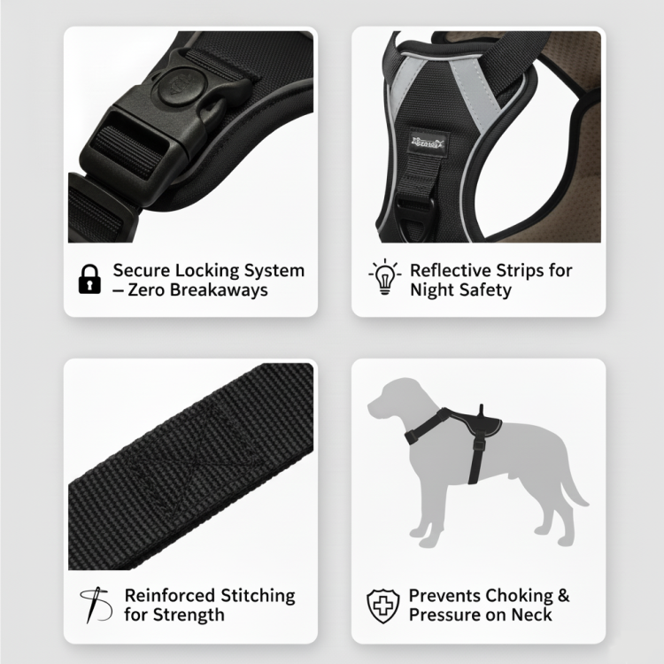 No-Pull Reflective Dog Harness | Anti-Choke Training Vest with Soft Padding and Easy-Control Handle