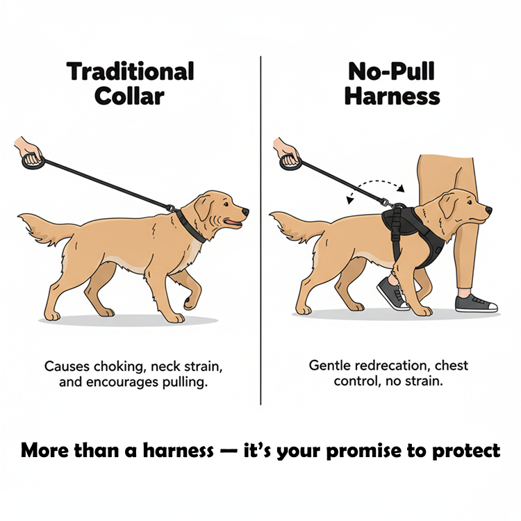 No-Pull Reflective Dog Harness | Anti-Choke Training Vest with Soft Padding and Easy-Control Handle