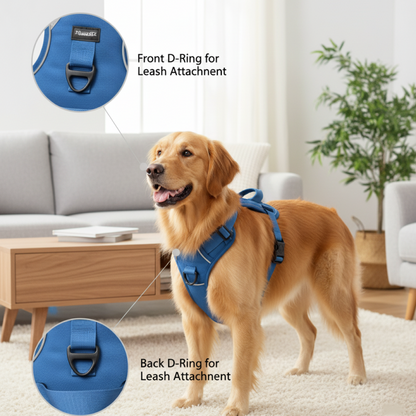 No-Pull Reflective Dog Harness | Anti-Choke Training Vest with Soft Padding and Easy-Control Handle
