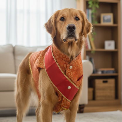 Festive for Pets – Orange | Stylish Outfit for Weddings & Festivals