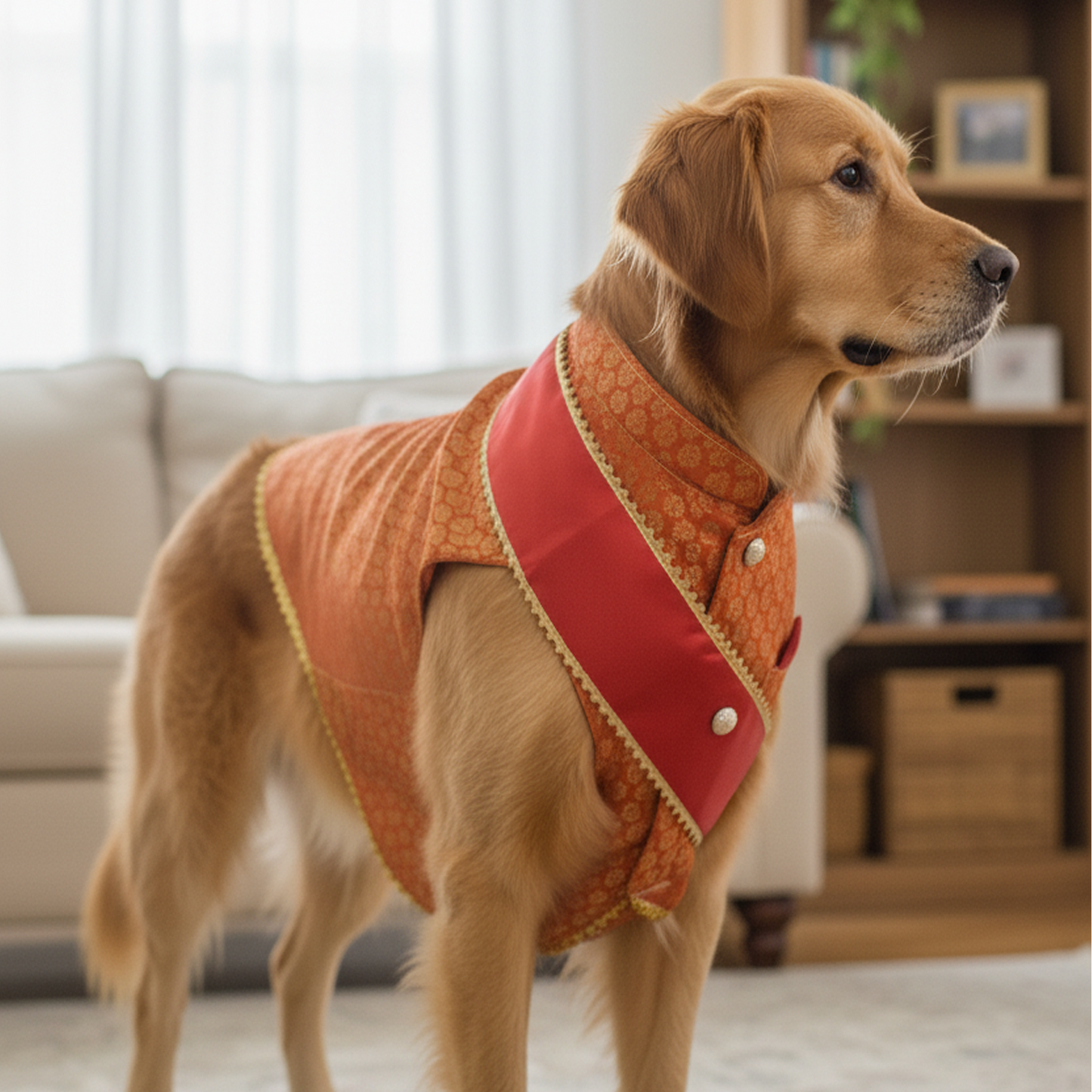 Festive for Pets – Orange | Stylish Outfit for Weddings & Festivals