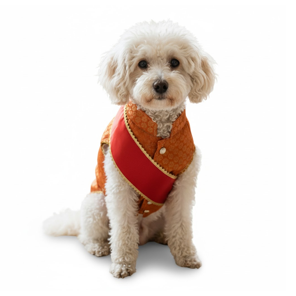 Festive for Pets – Orange | Stylish Outfit for Weddings & Festivals