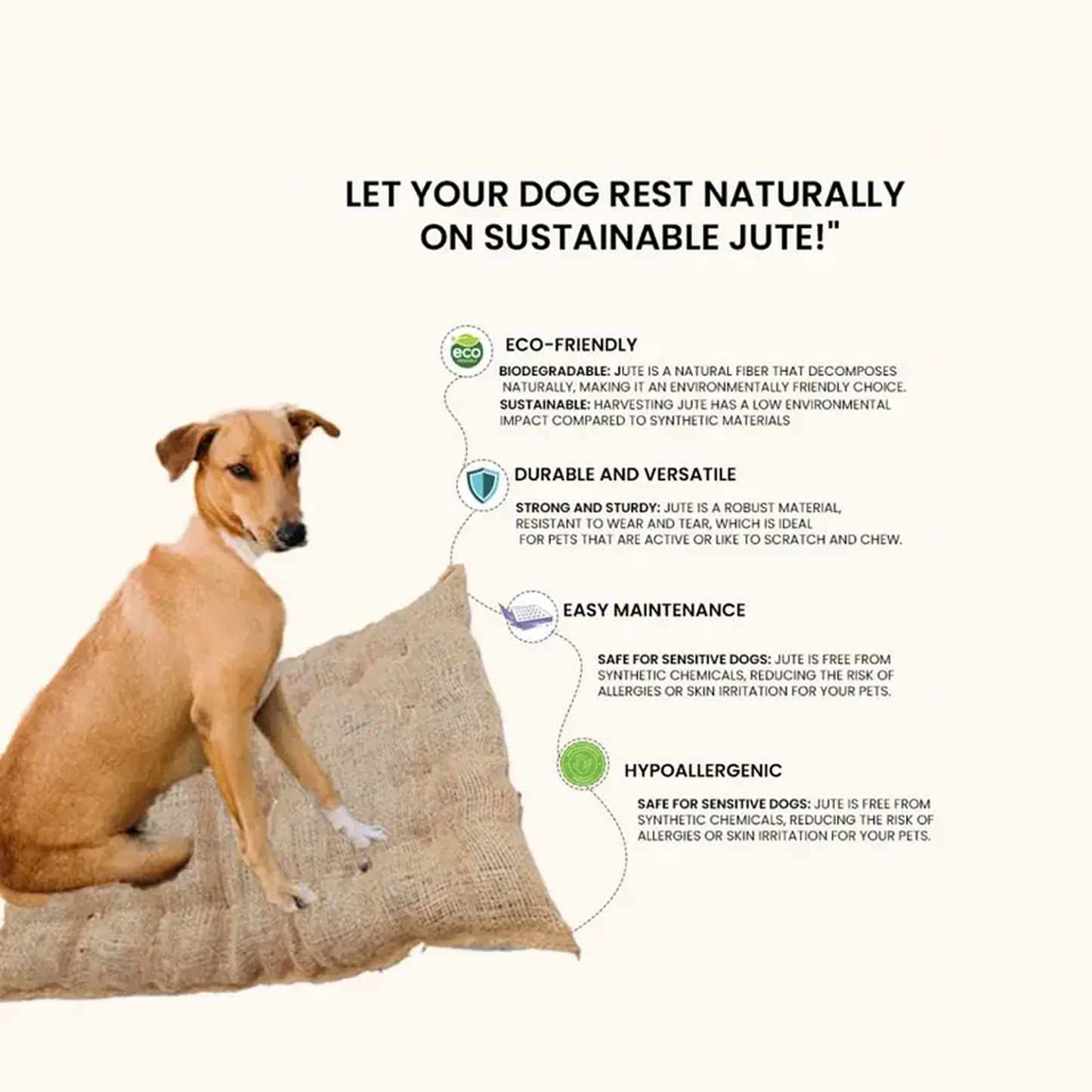Bed for Dogs & Cats | Eco-Friendly, Soft & Durable Pet Sleeping Mat – Small (65 x 52 x 5 cm)