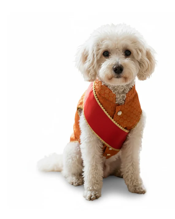 Festive for Pets – Orange | Stylish Outfit for Weddings & Festivals