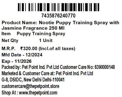 Puppy Training Spray – Jasmine Fragrance (250 ml) | Potty Area Attractor & Odour Control