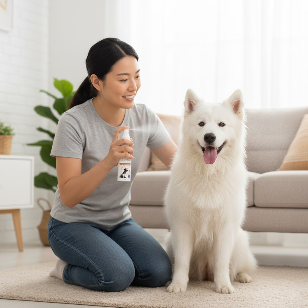Pet Waterless Spray Shampoo for Dogs & Cats (150 ml) | No-Rinse, Shea Butter & Tea Tree Oil Cleanser for Soft, Fresh Coats
